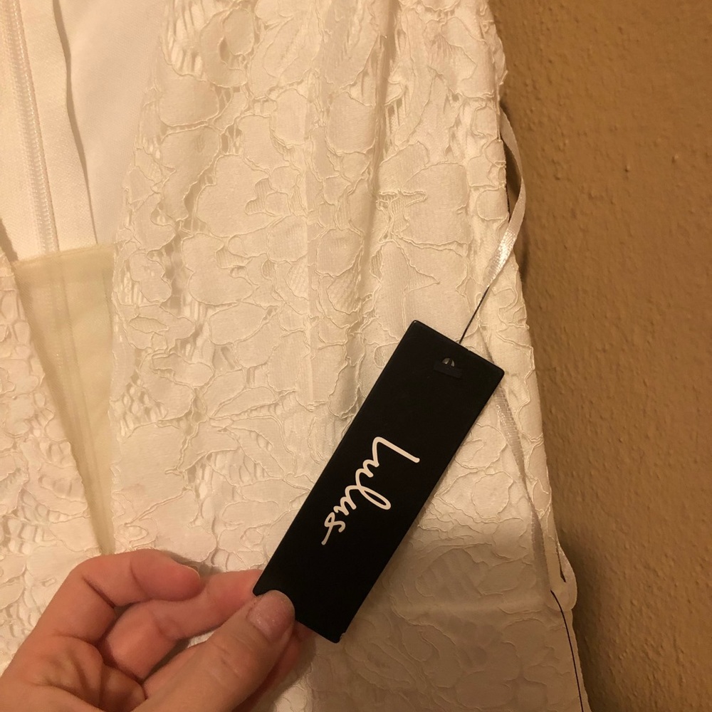 Lulu’s Everly white lace Macy dress